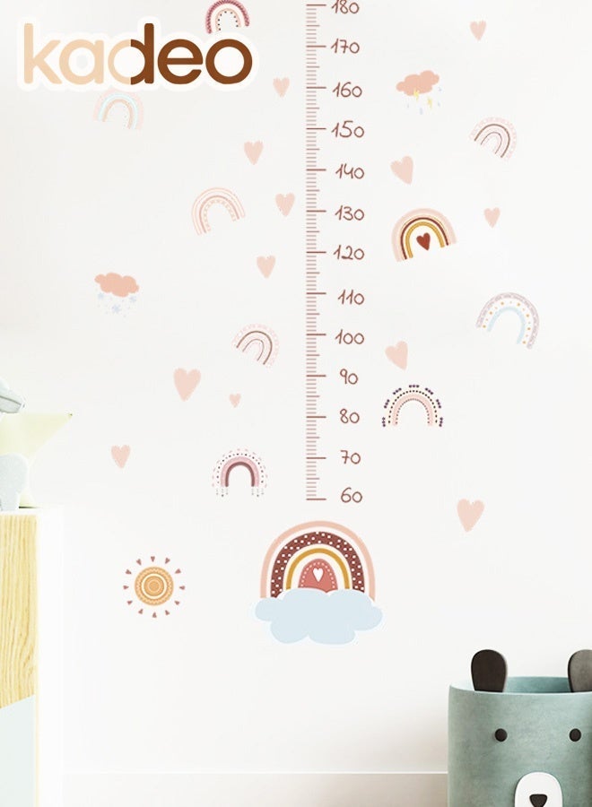 kadeo Height Measurement Wall Sticker for Children, Removable, Waterproof, PVC, Cloud & Heart Pattern, Children's Room Decoration Height Measurement Wallpaper, for Baby Bedroom, Toddler Playroom, DIY Cute Decorations - Image 4